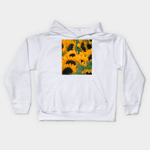 Blooming Sunflowers Kids Hoodie by NewburyBoutique